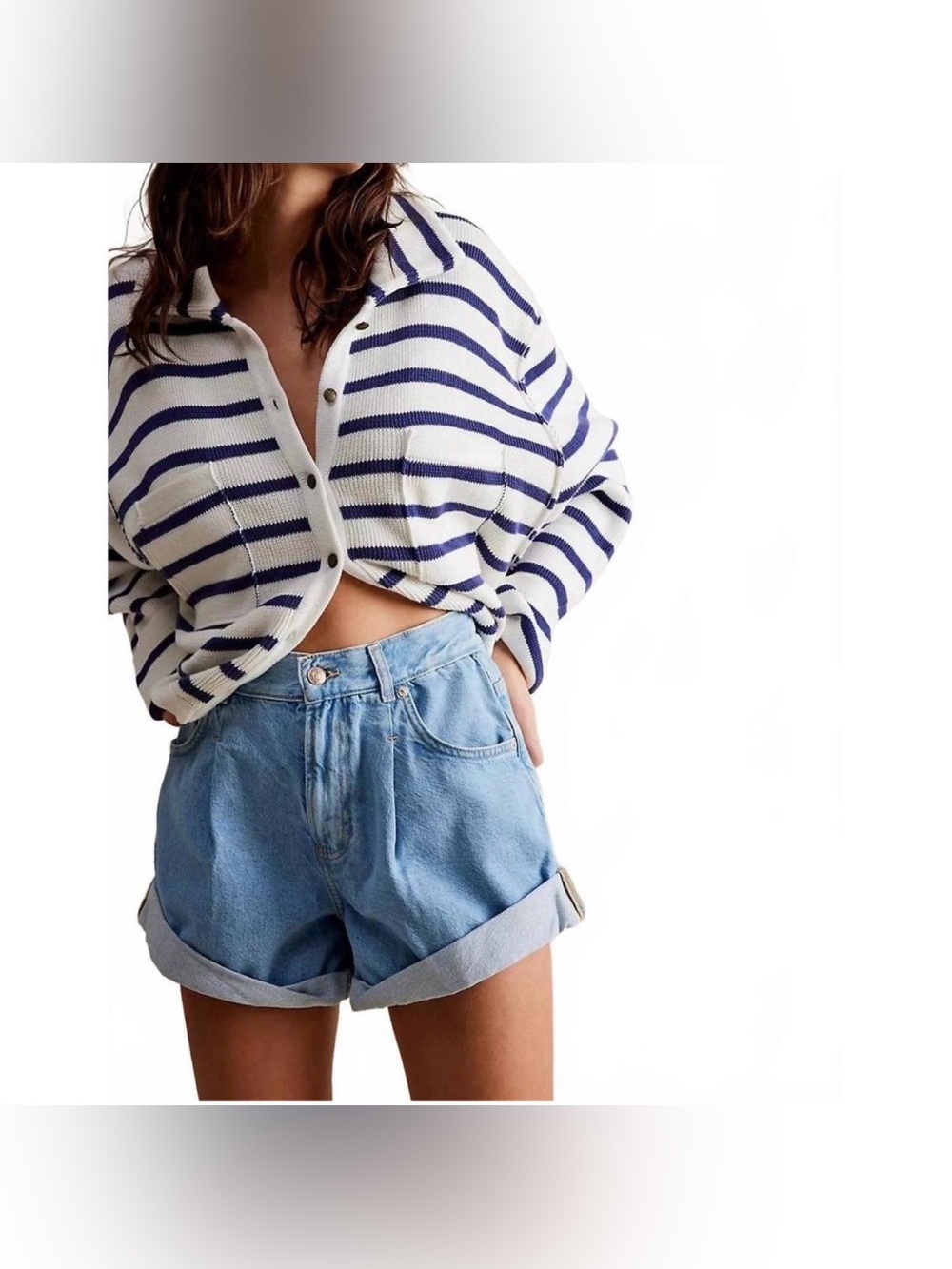 Free People Light Blue Denim Jean Shorts